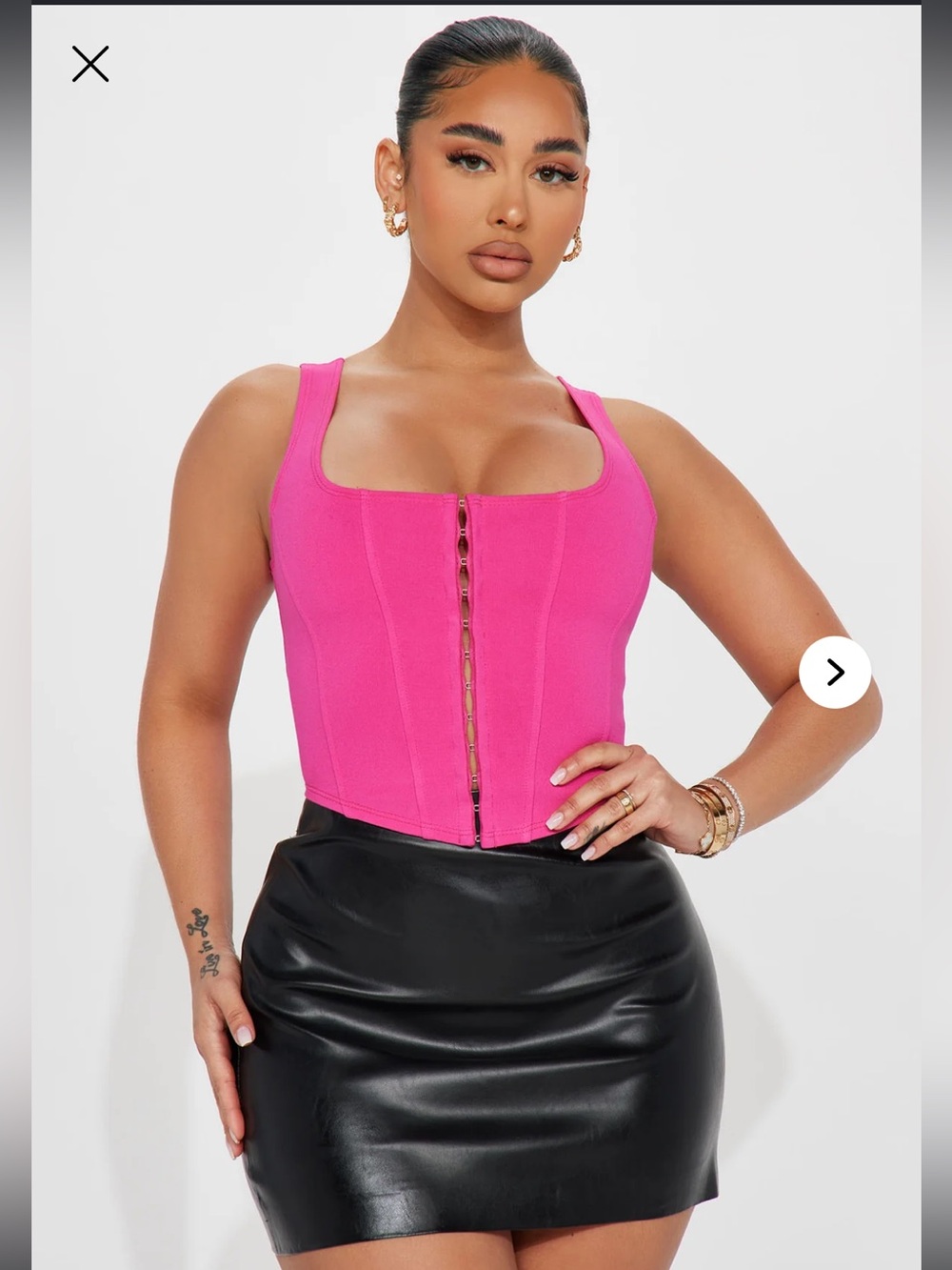 Fashion Nova hot pink corset top, sz small